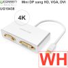 Mini Displayport to HDMI DVI VGA Ugreen 10438 hỗ trợ 4K