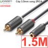 Cáp Audio 3.5mm Female to 2RCA Male UGREEN mạ vàng 24K 0.25M 1M 1.5M 2M 3M