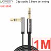 Cáp Audio âm thanh 3.5mm bẻ góc Ugreen 0.5M 1M 1.5M 2M 3M 5M (dẹt mỏng màu đen)