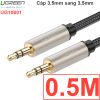 Cáp audio 3.5mm UGREEN mạ vàng 24K 0.5M 1M 1.5M 2M 3M 5M 8M 10M 12M 15M 20M (tròn bọc lưới)