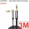 Cáp Audio âm thanh 3.5mm bẻ góc Ugreen 0.5M 1M 1.5M 2M 3M 5M (dẹt mỏng màu đen)