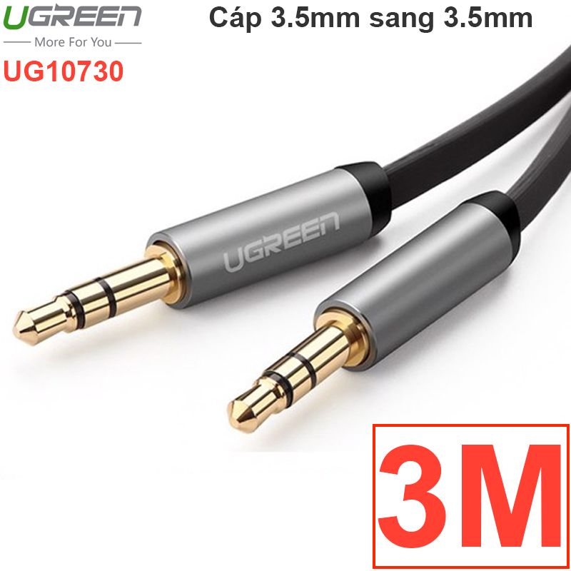  Cáp Audio 3.5mm Ugreen 0.5M 1M 1.5M 2M 3M 5M dây mỏng dẹp 