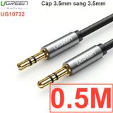  Cáp audio 3.5mm UGREEN mạ vàng 24K 0.5M 1M 2M 3M 5M (tròn màu đen) 