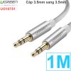 Cáp audio 3.5mm UGREEN mạ vàng 24K 0.5M 1M 2M 3M 5M (tròn màu trắng)