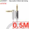 Cáp Audio âm thanh 3.5mm bẻ góc Ugreen 0.5M 1M 1.5M 2M 3M 5M (dẹt mỏng màu trắng)