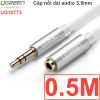 Cáp audio 3.5mm nối dài 0.5M 1M 1.5M 2M 3M 5M Ugreen (màu trắng)