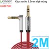 Cáp Audio âm thanh 3.5mm bẻ góc Ugreen 0.5M 1M 1.5M 2M 3M 5M (dẹt mỏng màu đỏ)