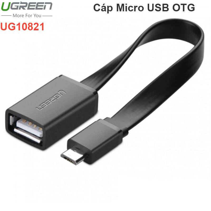 Cáp OTG Micro USB sang USB AF Ugreen 10821 - dẹt mỏng mềm mại