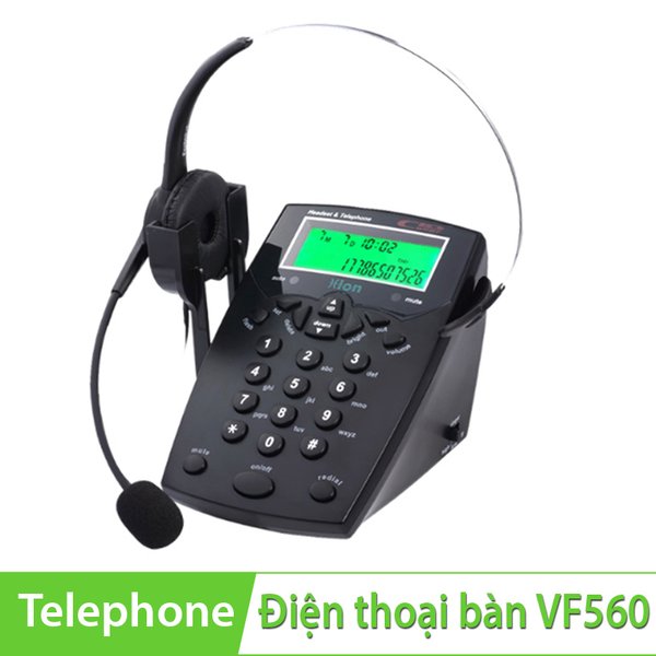 Điện thoại bàn+Tai nghe dùng cho nhân viên CSKH HION VF560