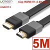 Cáp HDMI Ugreen dẹt mỏng vỏ nhựa 1M đến 10M hỗ trợ 3D 4K