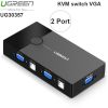 KVM switch 2 cổng - Chuyển 2 CPU Laptop ra 1 màn hình điều khiển phím chuột UGREEN 30357