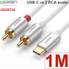 Cáp USB Type-C ra 2 RCA jack hoa sen cho loa và Ampli UGREEN 0.5M 1M 1.5M