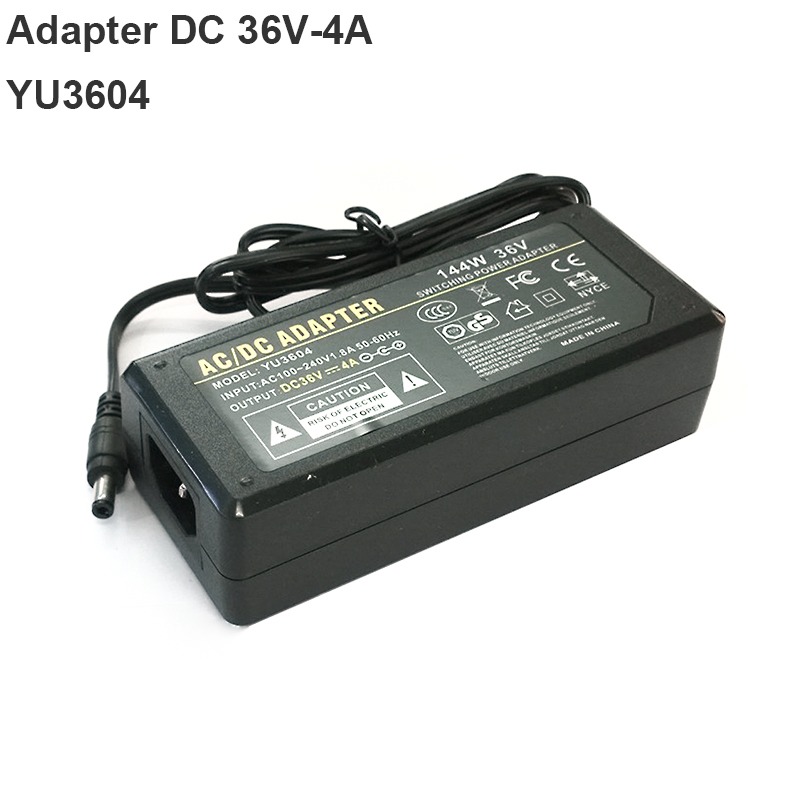 Nguồn DC 36V-4A/144W | Adapter AC/DC 36V-4A YU3604 chân cắm đầu ra tròn 5.5x2.5mm