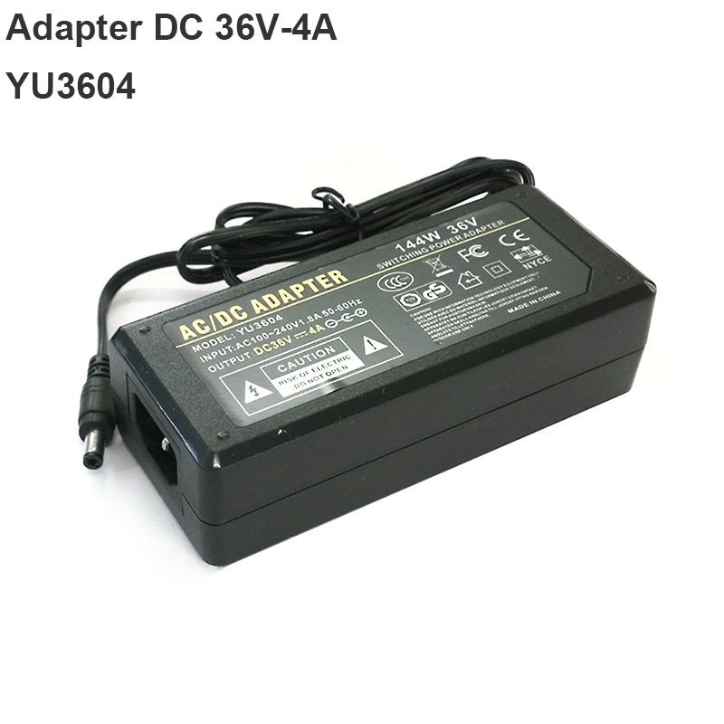 Nguồn DC 36V-4A/144W | Adapter AC/DC 36V-4A YU3604 chân cắm đầu ra tròn 5.5x2.5mm