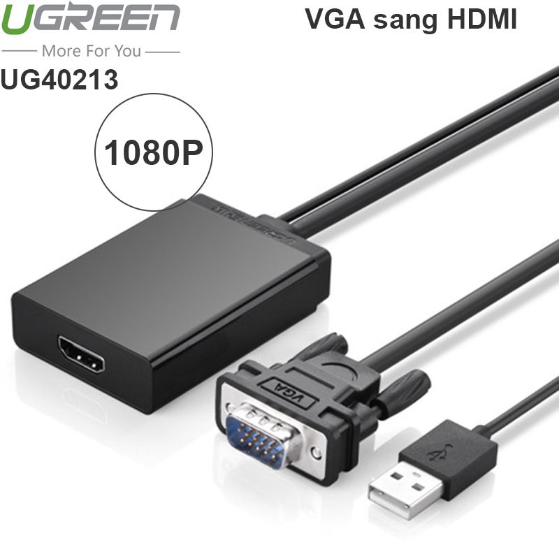 VGA sang HDMI full HD1080P 1 mét Ugreen 40213