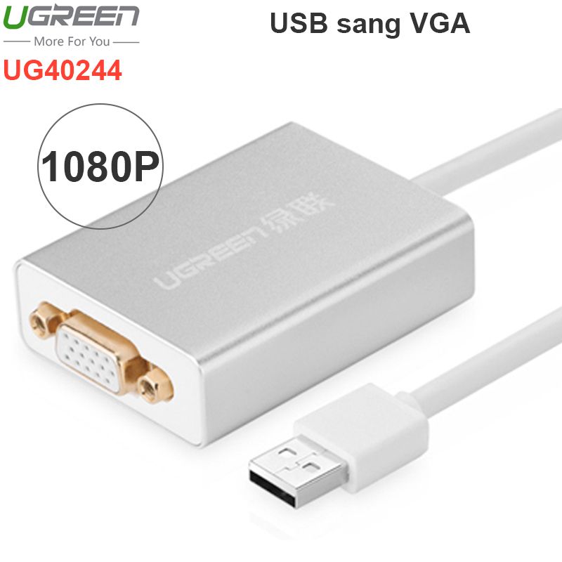 USB 2.0 to VGA Ugreen 40244 hỗ trợ HD1080P