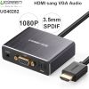 HDMI to VGA Audio 3.5mm Audio quang SPDIF 5.1 Ugreen 40282 có hỗ trợ nguồn