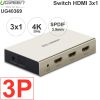 Switch 3x1 HDMI 4K 30Hz Audio SPDIF 3.5mm output Ugreen 40369