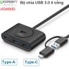 Bộ chia USB 3.0 3.1 type-C 1 ra 4 HUB chia cổng USB 3.0 4 port + USB type C OTG Ugreen 40850