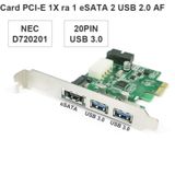  Cạc PCI-E mở rộng ra 2 cổng USB 3.0 1 cổng eSATA hỗ trợ USB 3.0 20PIN NEC D720201 