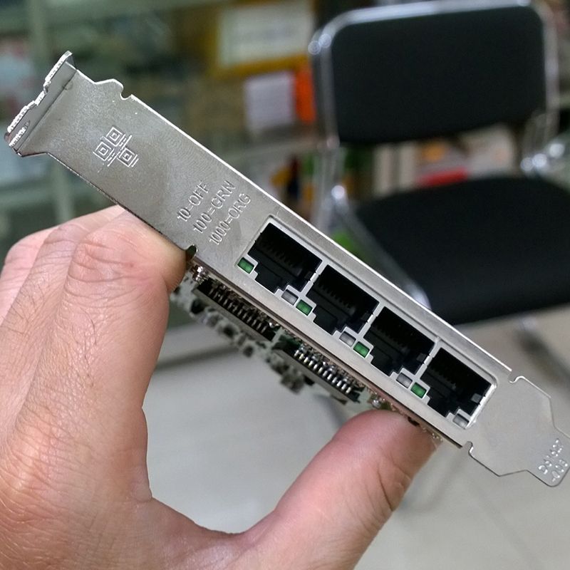  Cạc mạng server LAN gigabit Card PCI-E 4X ra 4 cổng mạng LAN RJ45 1GB Intel I350-T4 