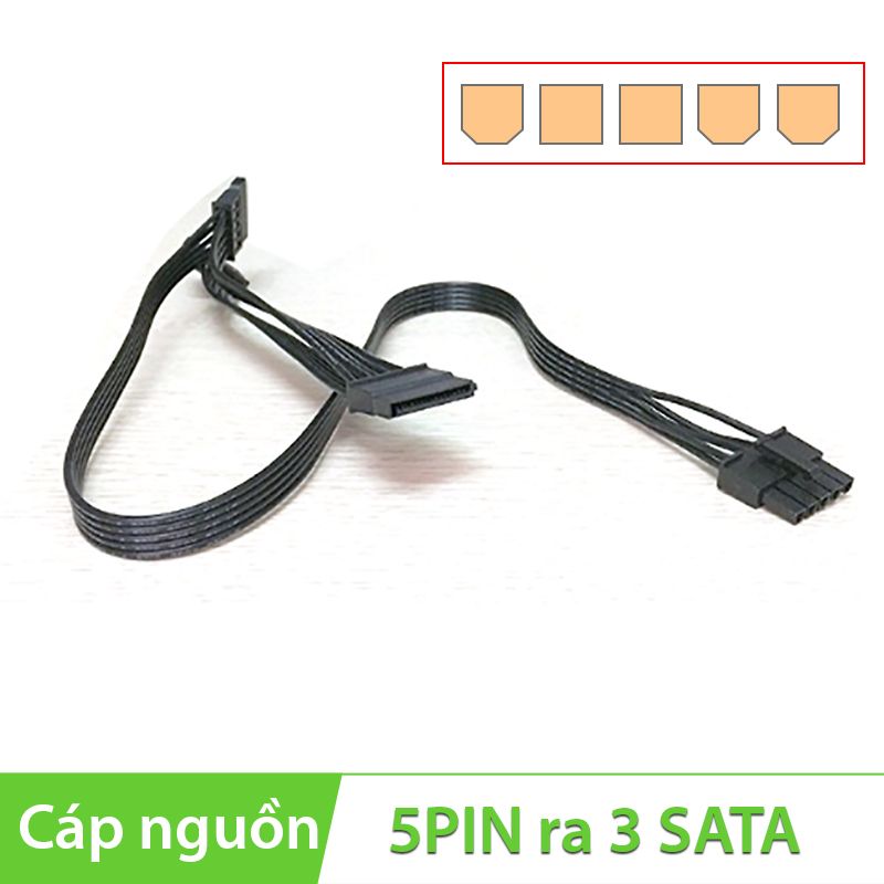 Cáp nguồn Molex 5Pin to 3 Sata