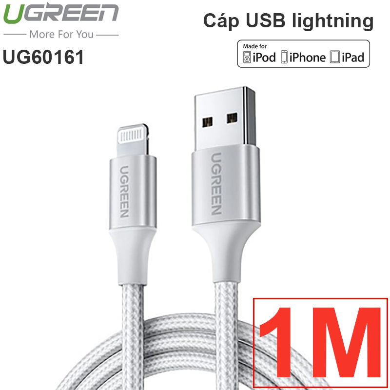  Cáp USB lightning MFI - Cáp sạc iPhone iPad iPod Ugreen 0.5M 1M 1.5M 2M 