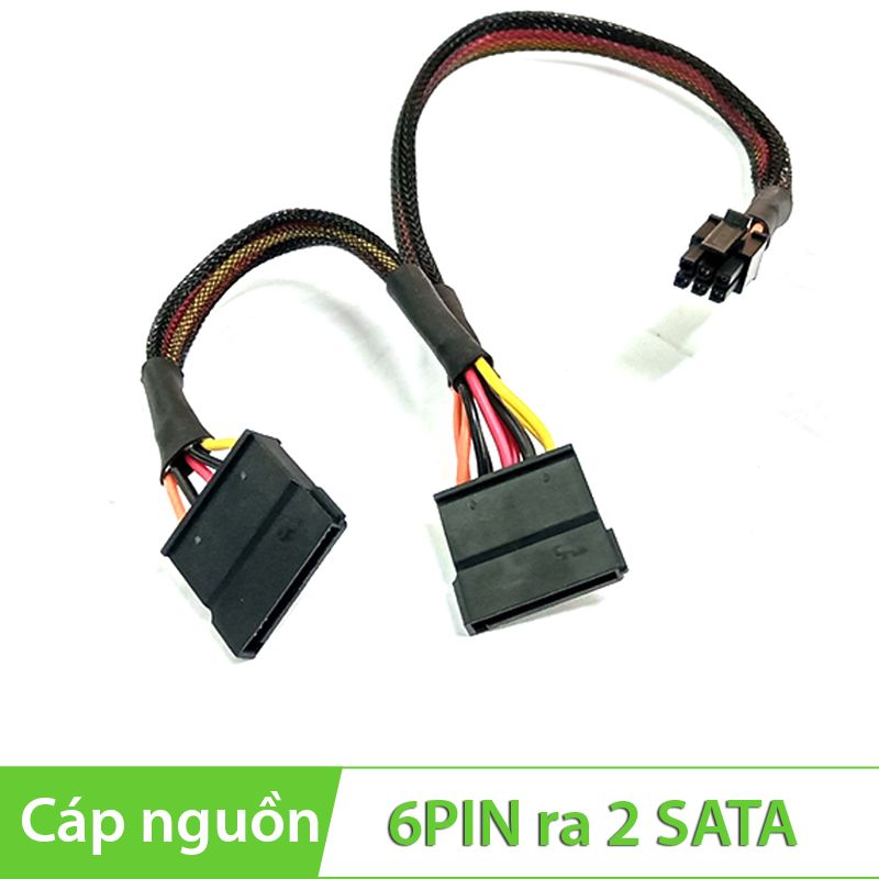 Cáp nguồn 6Pin mini ra 2 SATA cho máy đồng bộ Dell 3653 3650 3655 3252 3668 48Cm