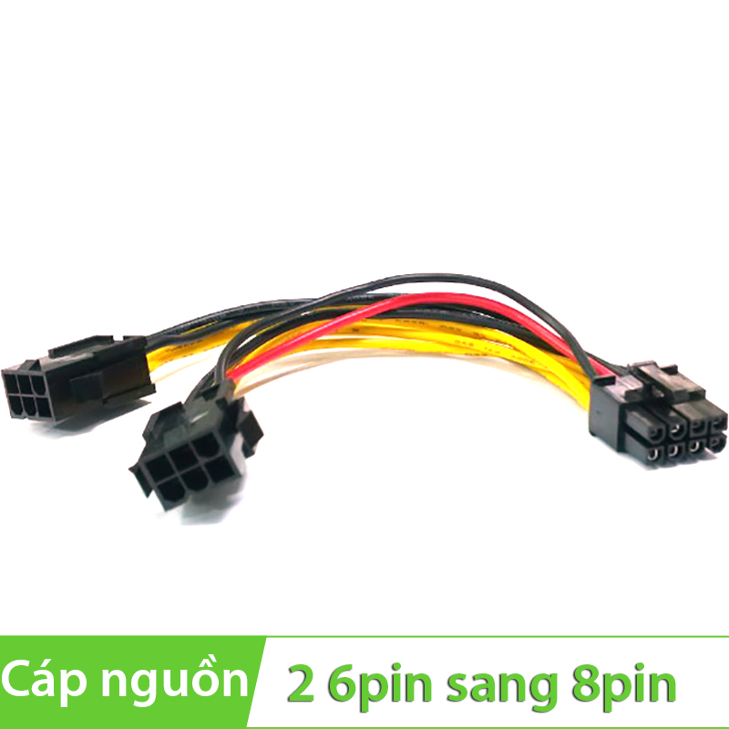 Cáp nguồn molex 2* 6pin sang 8pin | Dây chuyển nguồn 2 cổng 6pin ra 8pin 20Cm