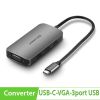 Bộ chuyển USB-C ra VGA + Hub 3*USB 3.0 + USB-C Power sạc UGREEN 50210