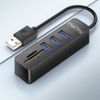 Bộ Chia USB 2.0 ra 3 Cổng USB và Đọc Thẻ Nhớ SD/TF Chính Hãng Veggieg V-C303 - Hub USB 5 trong 1