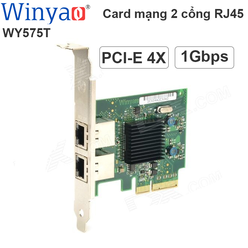 Card mạng server PCI-E 4X ra 2 Port LAN Gigabits Winyao WY575T