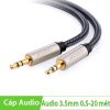 Cáp audio 3.5mm UGREEN mạ vàng 24K 0.5M 1M 1.5M 2M 3M 5M 8M 10M 12M 15M 20M (tròn bọc lưới)