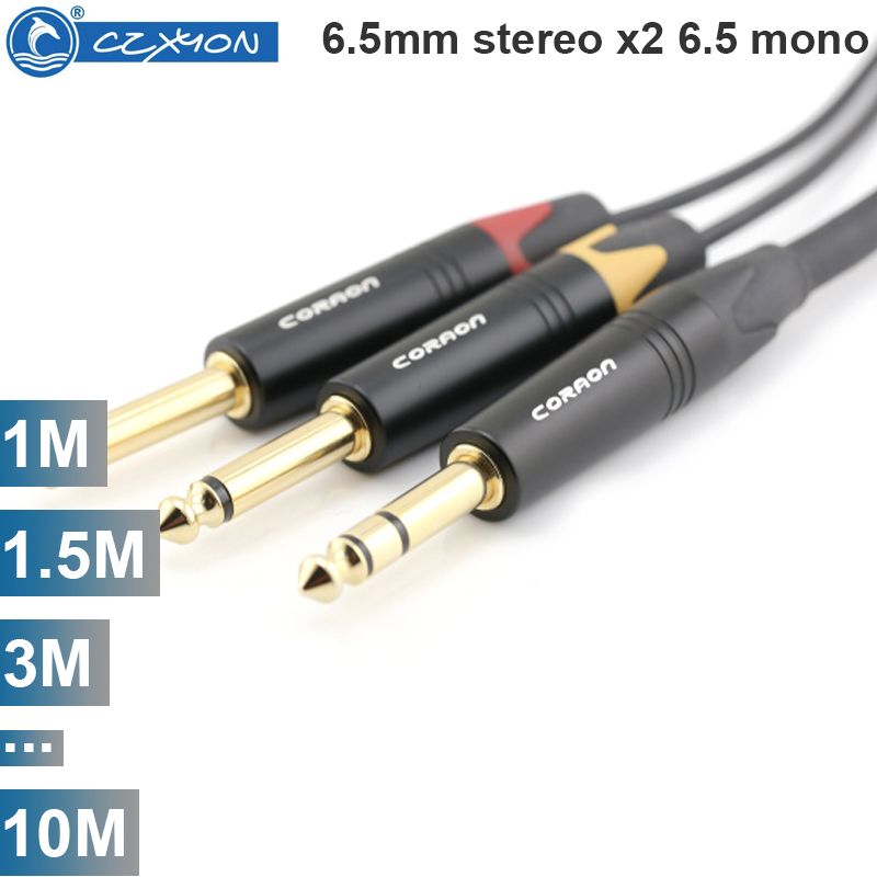 Cáp audio 6.5mm stereo chia 2 6.5mm mono Coraon Z-NP3X-B + NC-MS2AT + Z-NP2X-B 1M 1.5M 3M 5M 10M