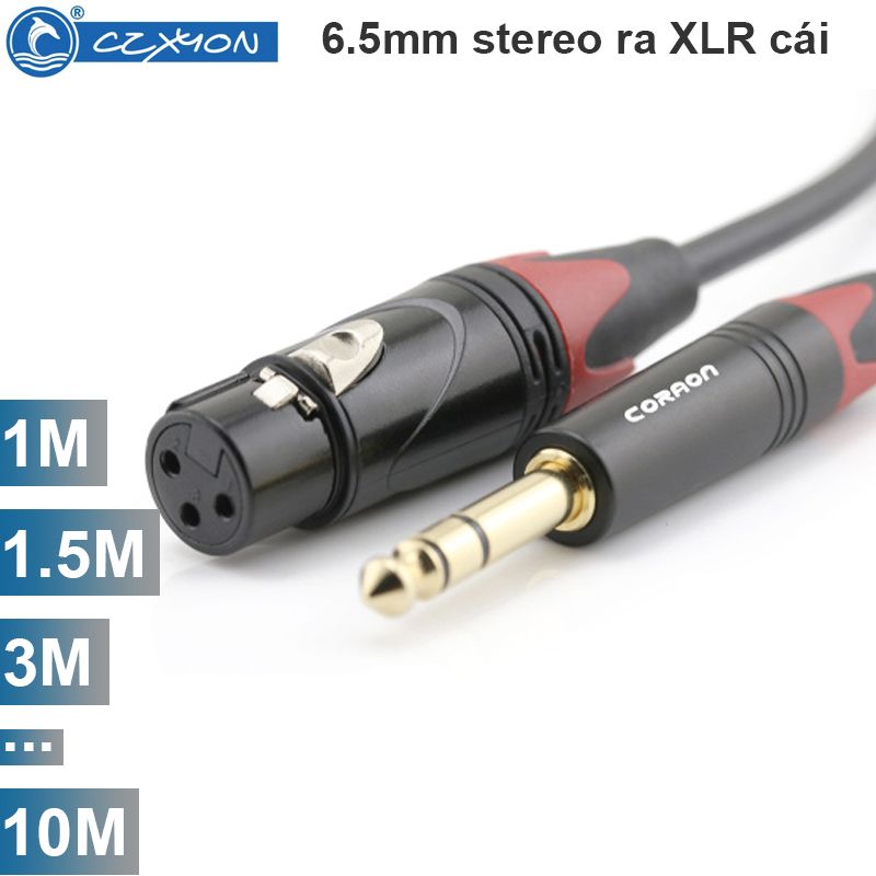 Cáp âm thanh 6.5mm stereo ra XLR cổng cái Coraon Z-NP3X-B + LC3FX-B 1M 1.5M 3M 5M 10M