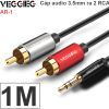 Cáp Audio 3.5mm to 2 RCA - Dây âm thanh 1 đầu 3,5mm ra 2 đầu AV hoa sen Veggieg 1M 1.5M 2M 3M 5M 10M 12M 15M