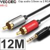 Cáp Audio 3.5mm to 2 RCA - Dây âm thanh 1 đầu 3,5mm ra 2 đầu AV hoa sen Veggieg 1M 1.5M 2M 3M 5M 10M 12M 15M