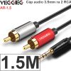 Cáp Audio 3.5mm to 2 RCA - Dây âm thanh 1 đầu 3,5mm ra 2 đầu AV hoa sen Veggieg 1M 1.5M 2M 3M 5M 10M 12M 15M