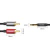 Cáp Audio 3.5mm to 2 RCA - Dây âm thanh 1 đầu 3,5mm ra 2 đầu AV hoa sen Veggieg 1M 1.5M 2M 3M 5M 10M 12M 15M