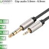 Cáp âm thanh audio 3.5mm sang 6.5mm Ugreen 0.5M 1M 1.5M 2M 3M 5M 8M 10M