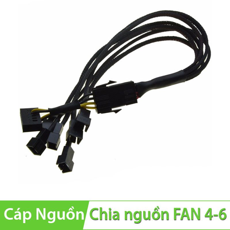  Cáp chia nguồn Fan sata ra 4 Fan, 6 Fan - cáp nguồn phụ kiện điện tử 