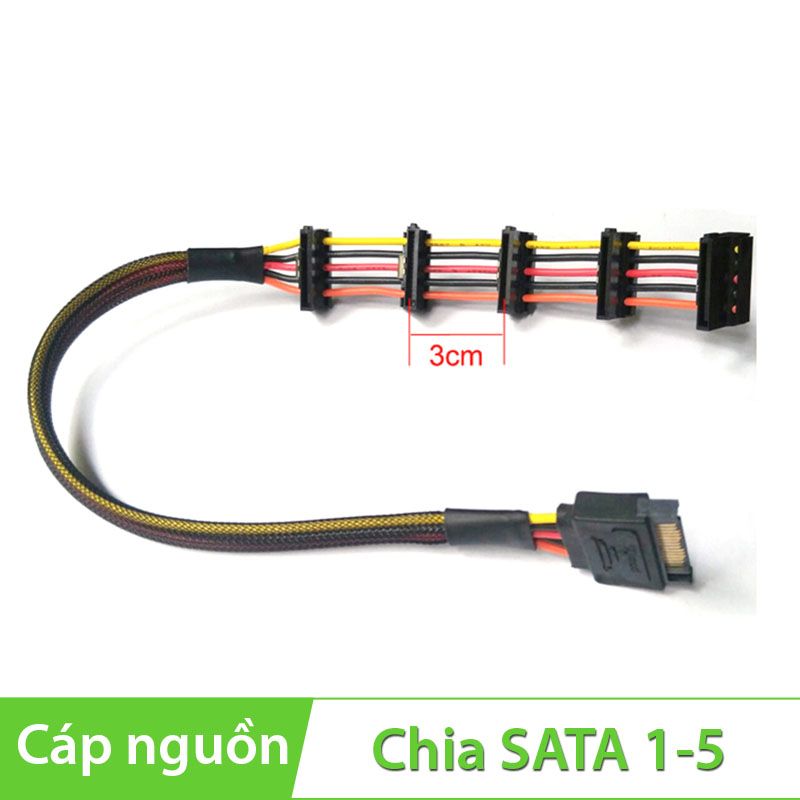 Cáp chia nguồn sata 1x5, loại 3cm