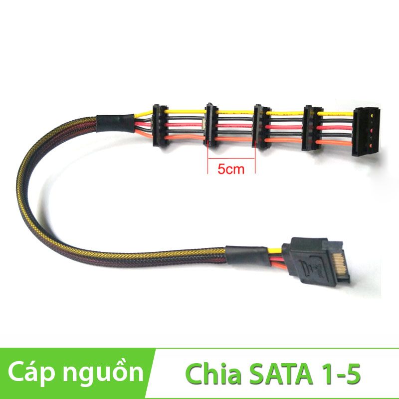 Cáp chia nguồn sata 1x5, loại 5cm