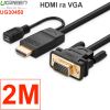 HDMI sang VGA 1080P 1.5M 2M 3M Ugreen hỗ trợ nguồn - Dây cáp HD sang VGA