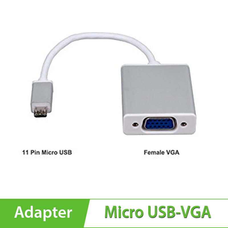 Cáp MHL 11 Pin to VGA+Audio kết nối điện thoại Galaxy S3, S4, S5, Note2, Note 3...với máy chiếu hoặc màn hình chuẩn VGA