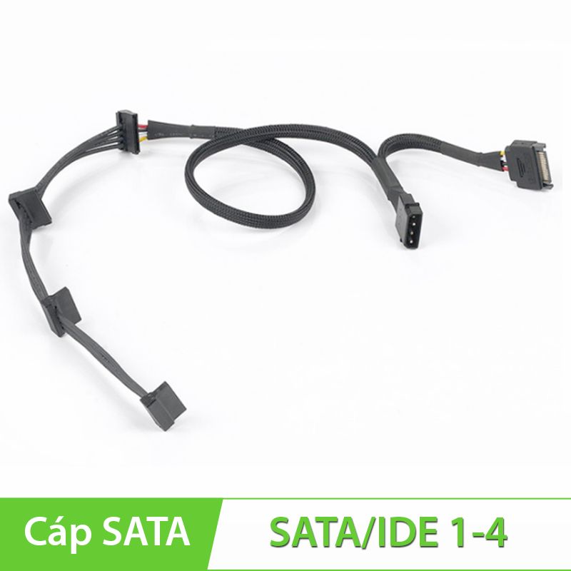 Cáp chia nguồn SATA 1x4, đầu vào IDE+SATA