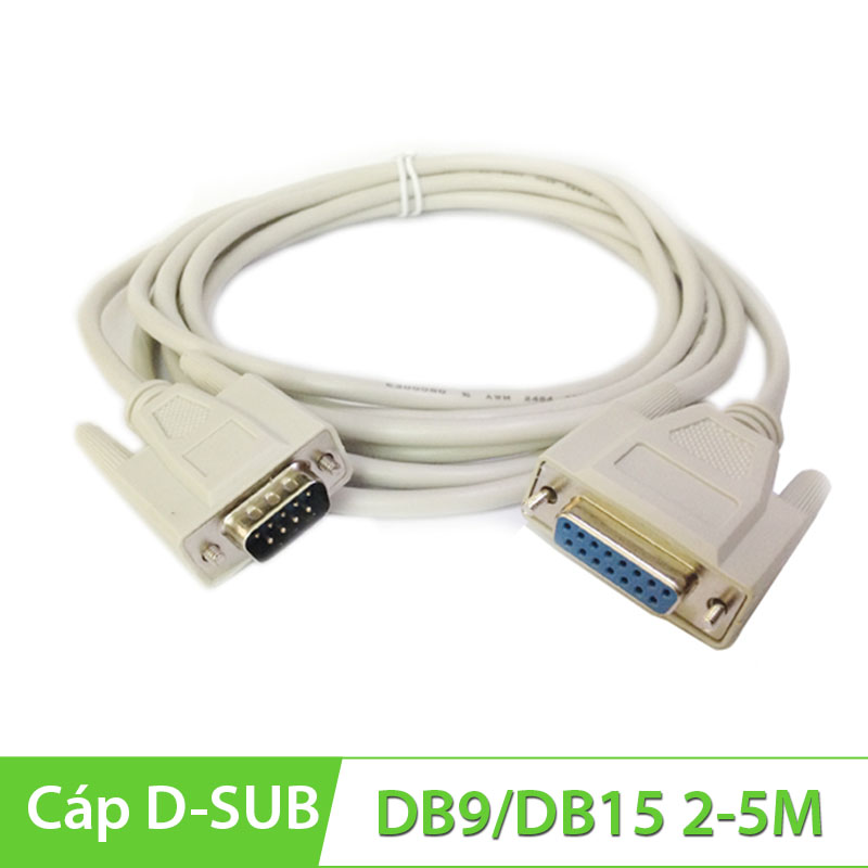 Cáp com DB9M to DB15F (dương sang âm) 2M | 3M | 5M