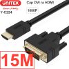 Cáp HDMI to DVI 24+1 UNITEK 1M-15M hỗ trợ full HD 1920*1080P, Cáp HDMI phụ kiện điện tử