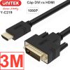 Cáp HDMI to DVI 24+1 UNITEK 1M-15M hỗ trợ full HD 1920*1080P, Cáp HDMI phụ kiện điện tử