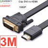 Cáp chuyển DVI sang HDMI dẹt mỏng UGREEN dài 1 mét đến 15 mét
